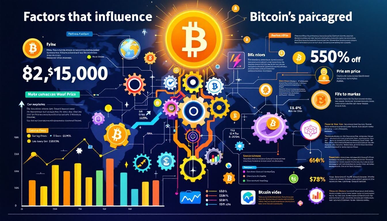 A chart showing factors that influence Bitcoin's price.